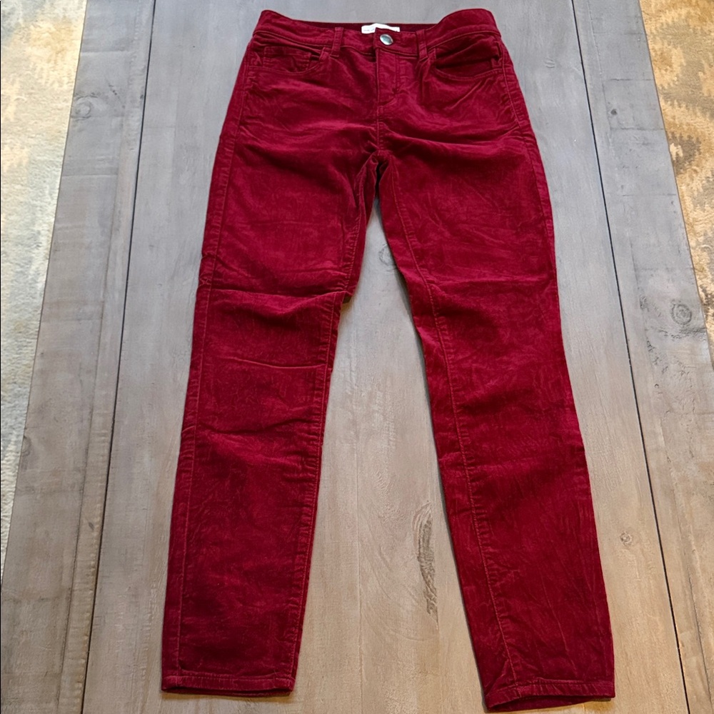 LOFT Women's Burgundy Velvet Pant 0/25